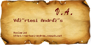 Vértesi András névjegykártya