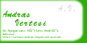 andras vertesi business card